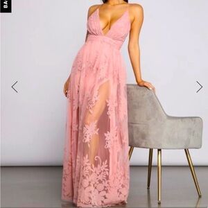 *New* Blush Tulle & Velvet Dress- Size Medium